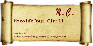 Mozolányi Cirill névjegykártya